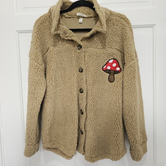 Derek Heart Sherpa Mushroom Shacket Size L - Picture 4 of 12